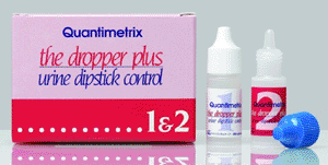 Image:  Dropper Plus POC Urine Dipstick Control Set (Photo courtesy of Quantimetrix).